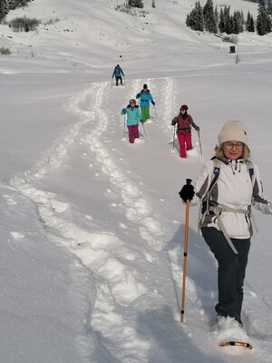 Wildschönau Holzalm Schneeschuhe Gruppe | © Wildschönau Tourismus